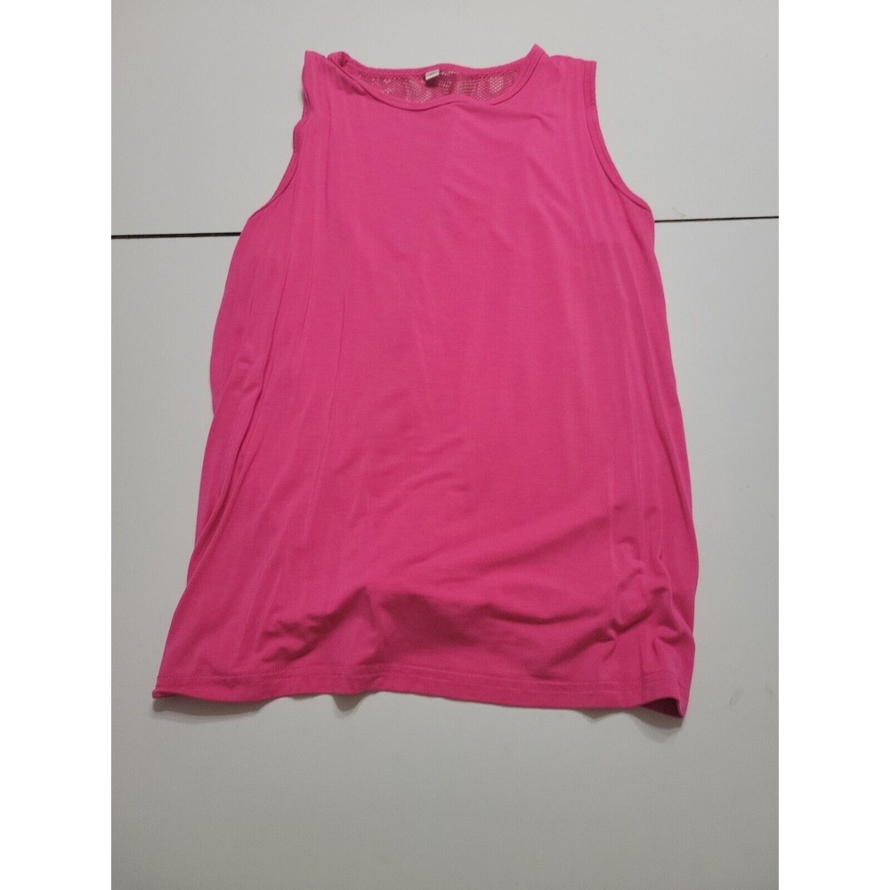 Boutique Shirt Women Medium Pink Tank Top Modal Mesh Tie Back Comfort Stretch Te